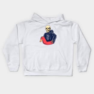 Grim Reaper Riding a Duck Float Kids Hoodie